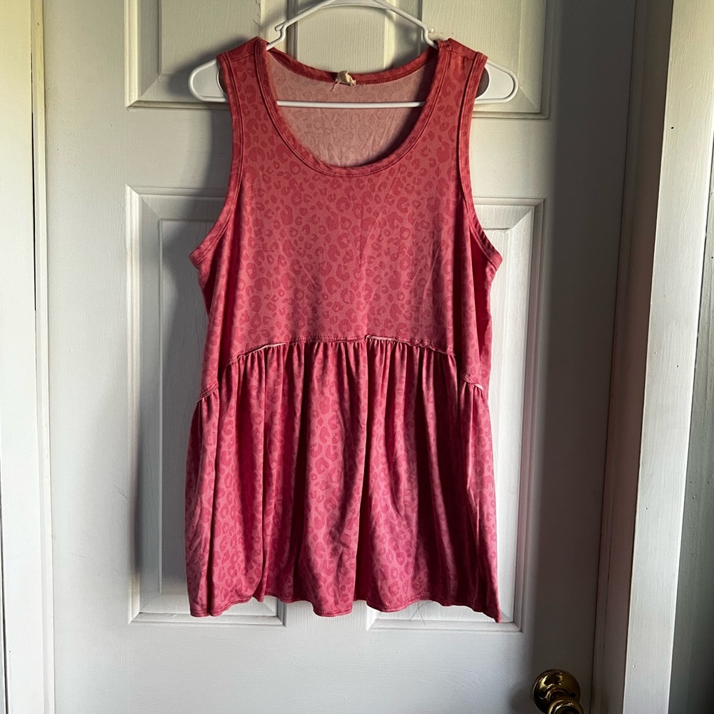 Pink animal print tank top